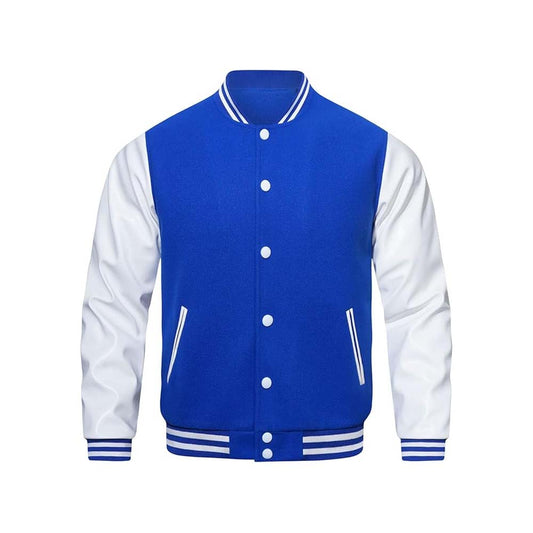 Men's Letterman College Blue Varsity Jacket