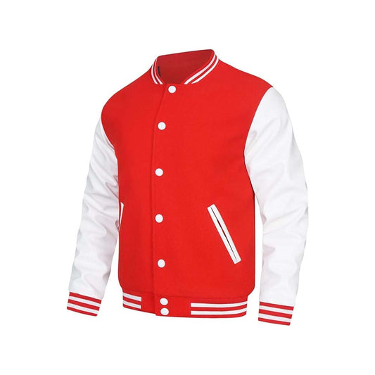 Men's Letterman College Red Varsity Jacket