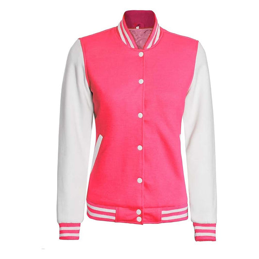 Women's Letterman Highschool Pink Varsity Jacket