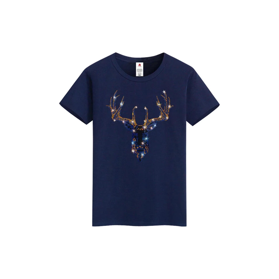 Rhinestone Markhor Print T-shirt