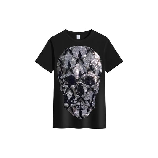 Rhinestone Shiny Skull T-shirt