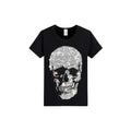 Rhinestone Hip Hop Skull Black T-shirt