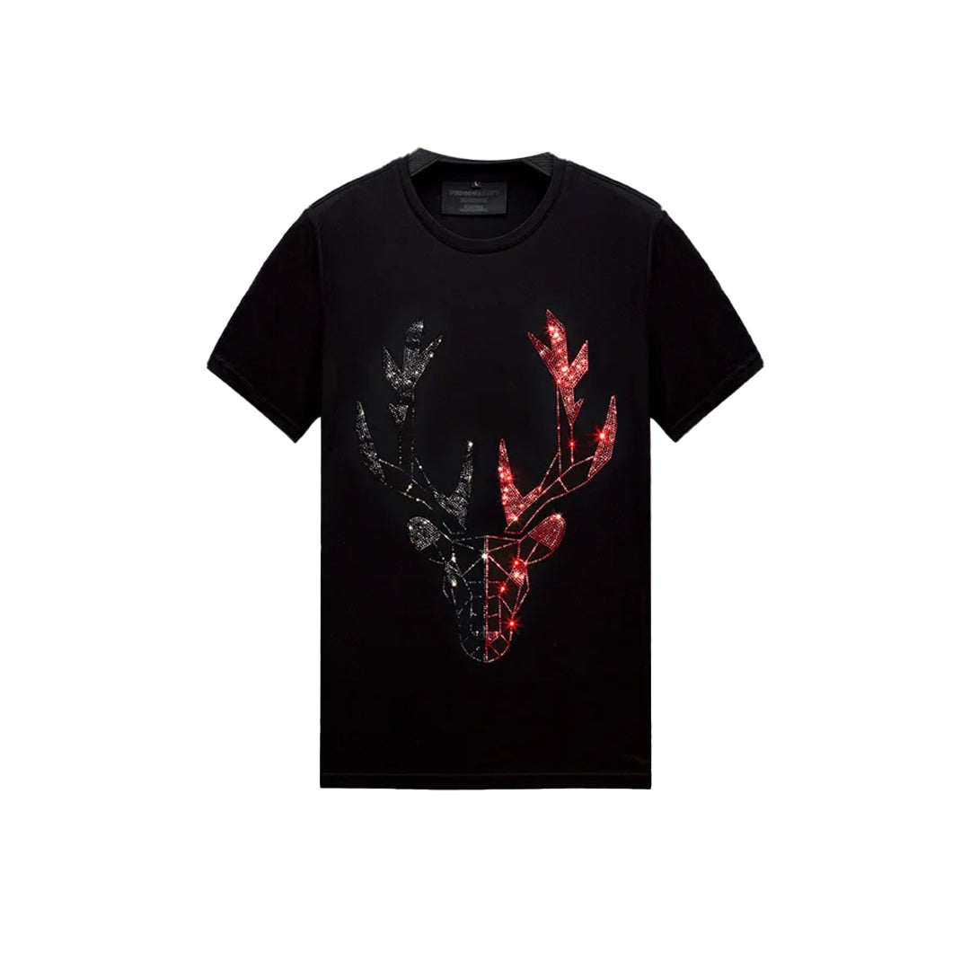 Rhinestone Bling Deer Print T-shirt