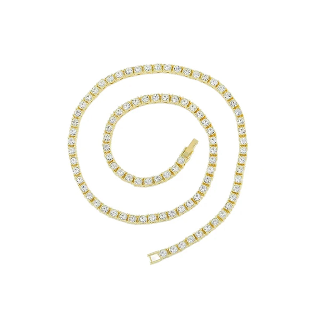 Cuban 4mm Rhinestone Tennis Link Chain