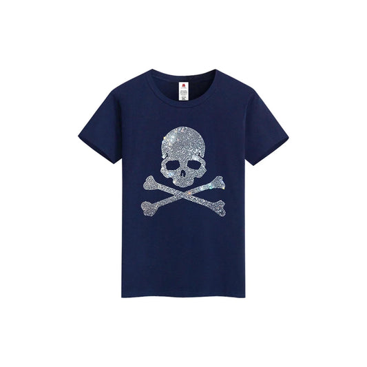 Rhinestone Pirates Skull T-shirt
