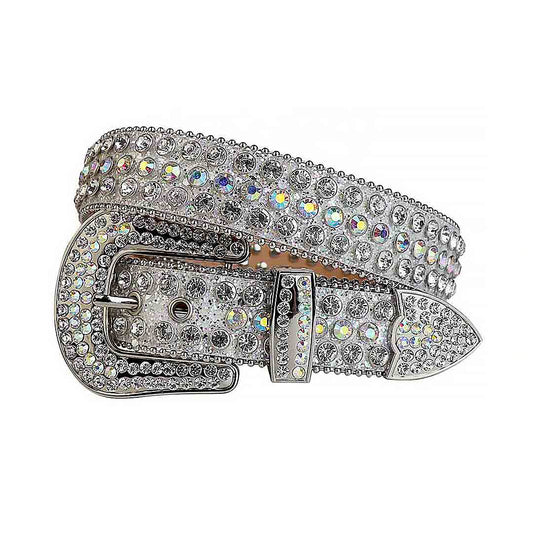 Rhinestone Silver Strap With Silver Studded Belt