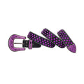 Rhinestone Black Strap With Purple Studded Belt