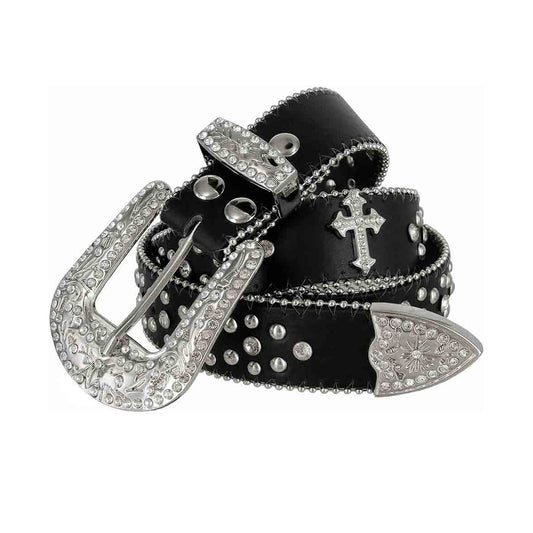 Rhinestone Western Bling Cross Symbol Belt