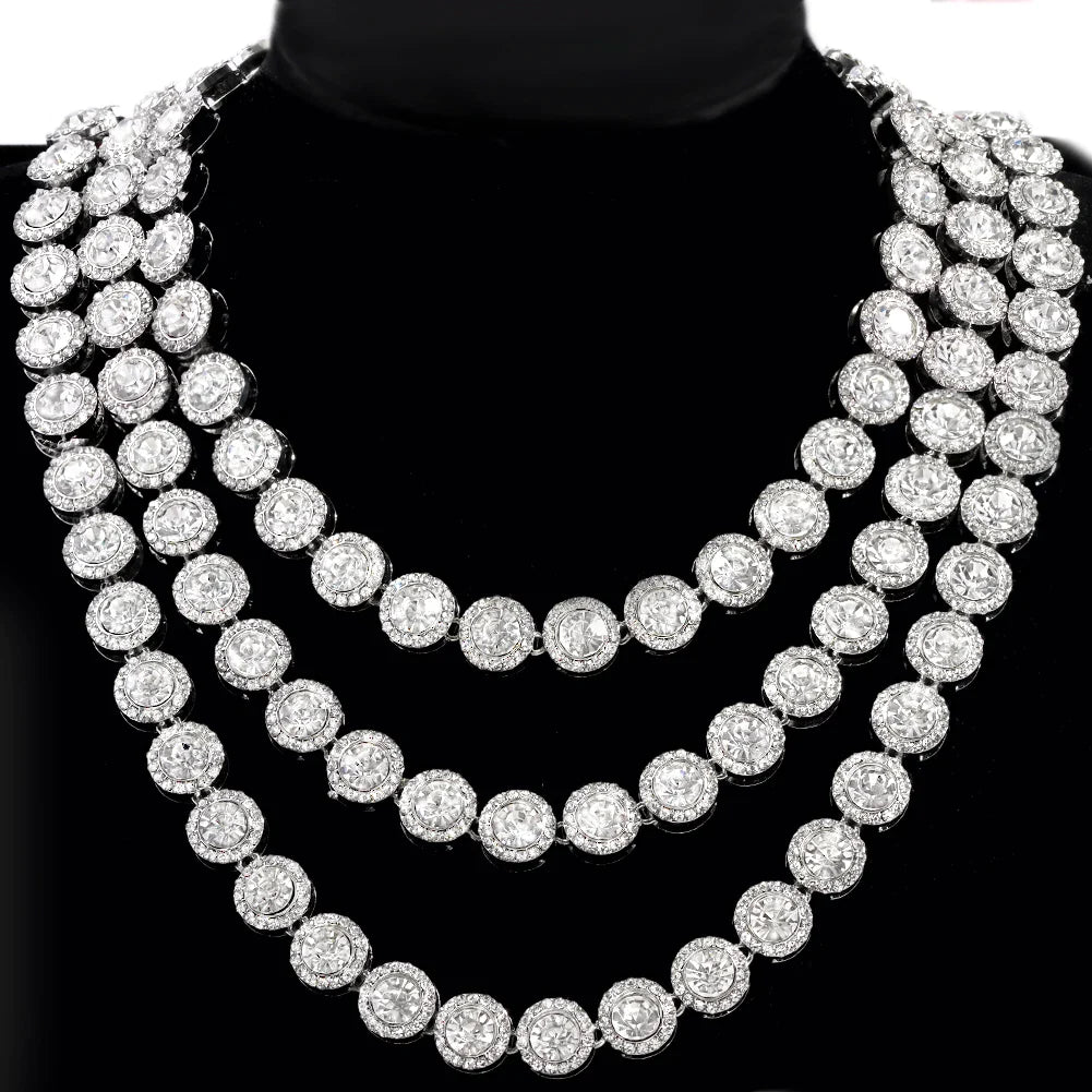 Cuban Crystal Zircon Bling Iced Out Link Chain
