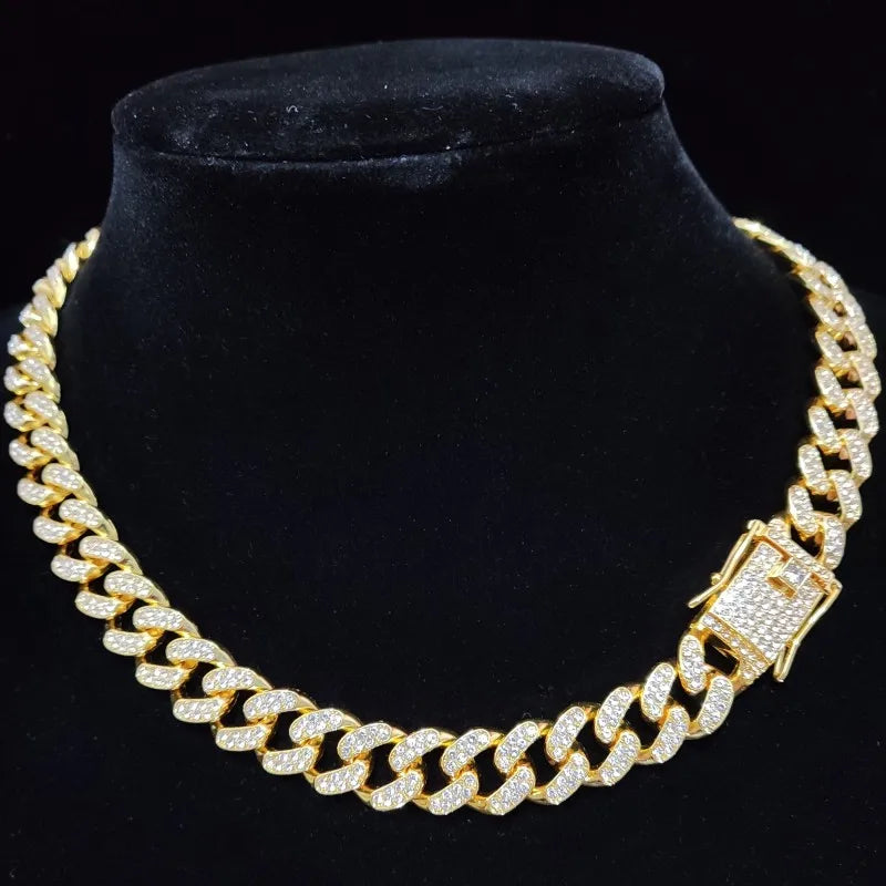 Cuban 13mm Hip Hop Iced Out Diamond Chain